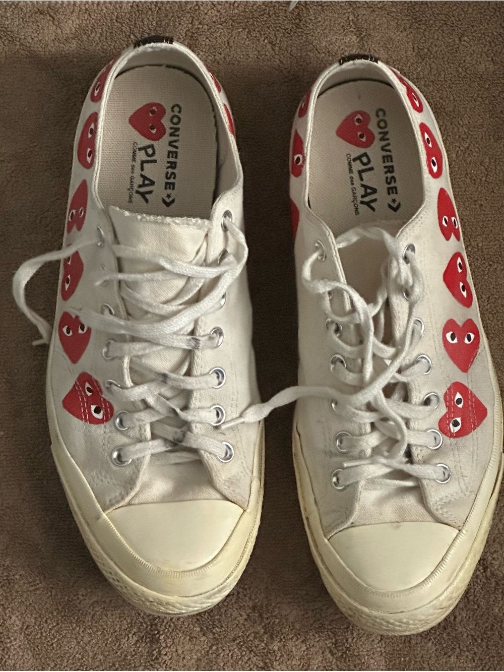 Comme Des Garçon (CDG) Converse White LowTops